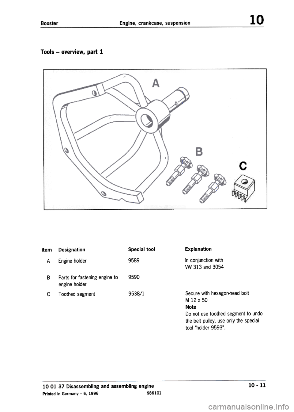 PORSCHE 986 BOXSTER 1997 Workshop Manual PORSCHE 986 BOXSTER 1997 Workshop Manual