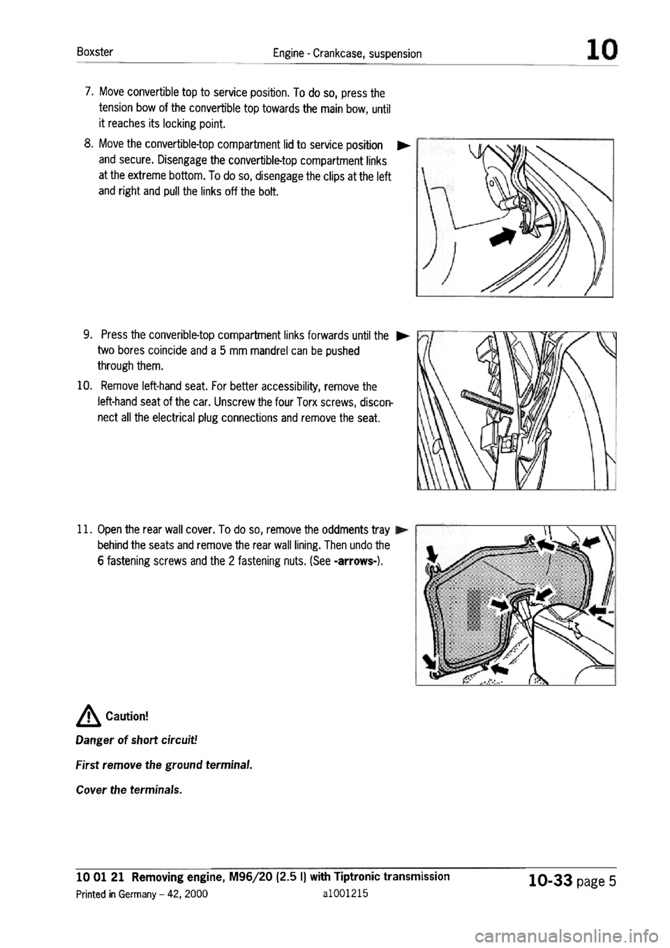 PORSCHE 986 BOXSTER 1997  Workshop Manual 