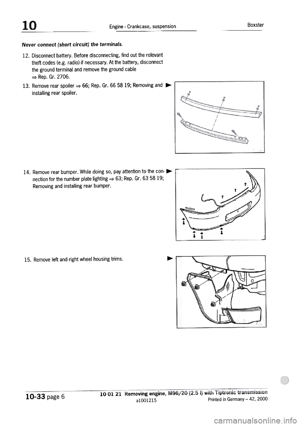 PORSCHE 986 BOXSTER 1997  Workshop Manual 
