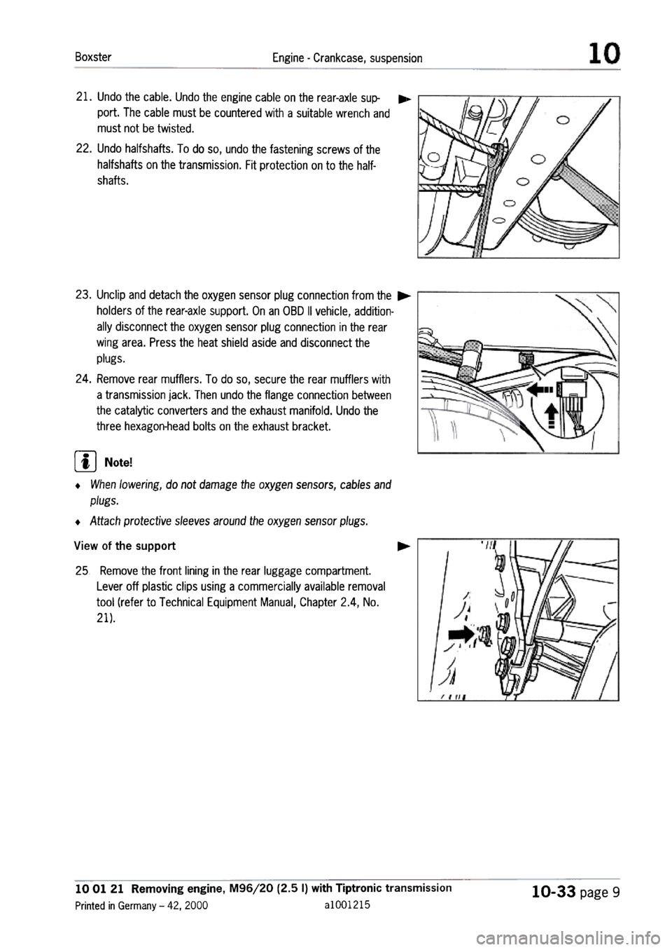 PORSCHE 986 BOXSTER 1997  Workshop Manual 