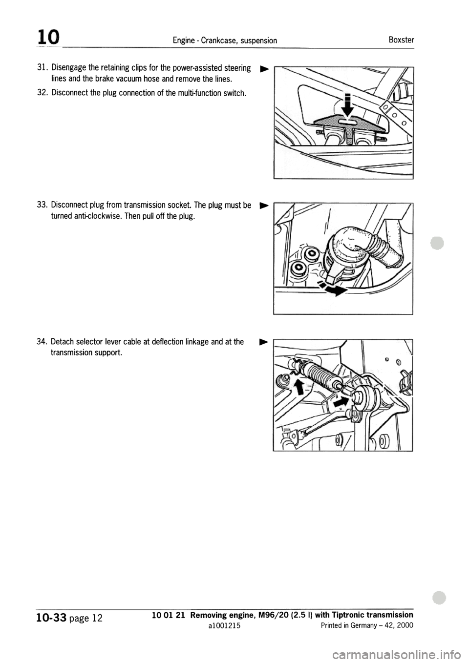 PORSCHE 986 BOXSTER 1997  Workshop Manual 