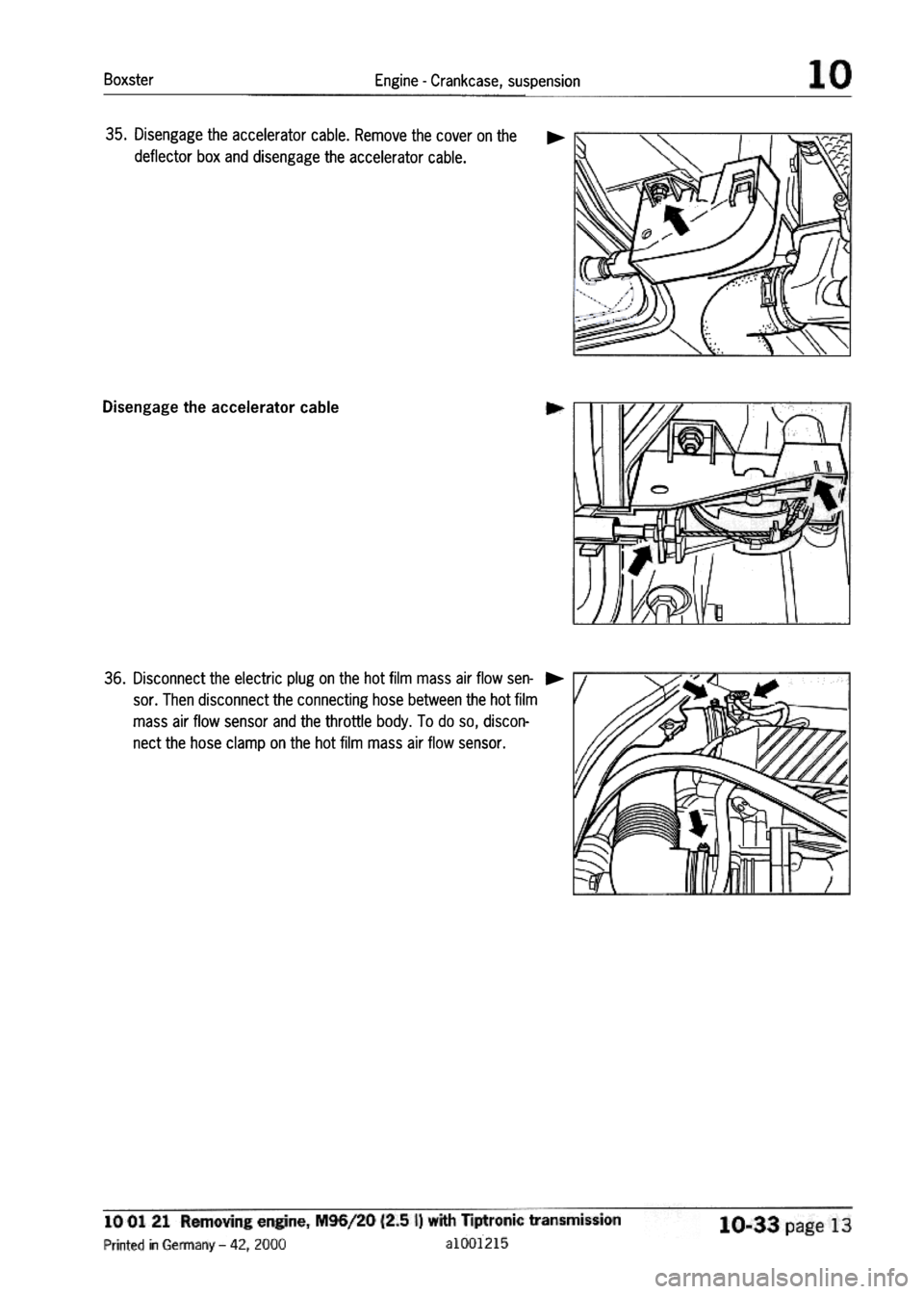 PORSCHE 986 BOXSTER 1997  Workshop Manual 