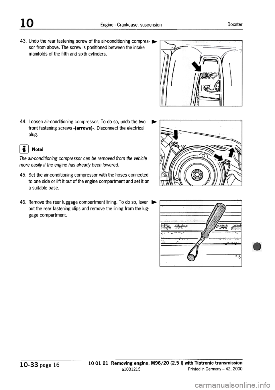 PORSCHE 986 BOXSTER 1997  Workshop Manual 