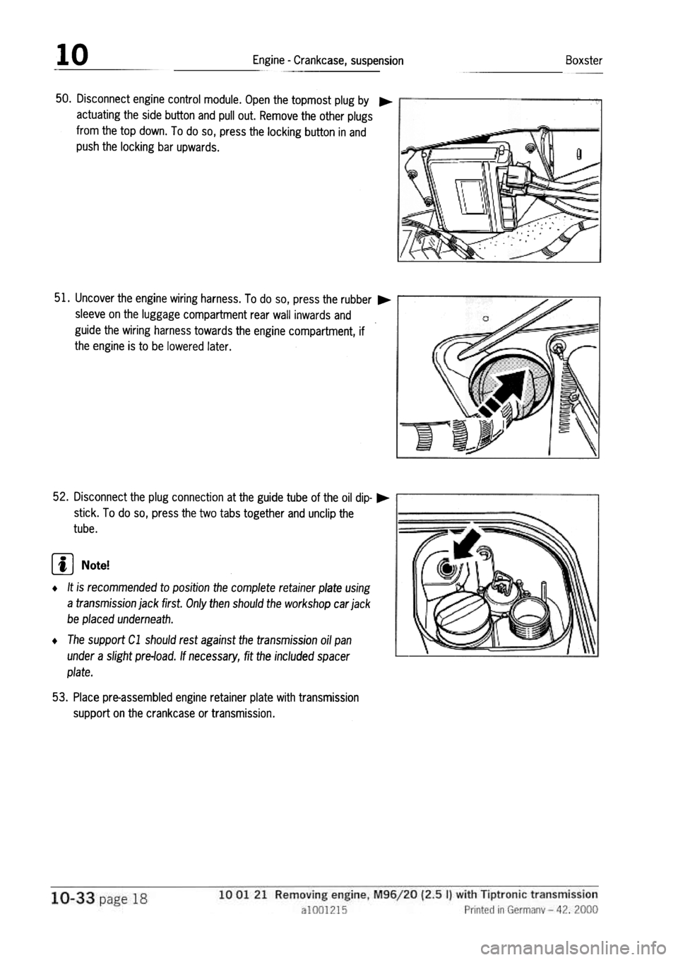 PORSCHE 986 BOXSTER 1997  Workshop Manual 