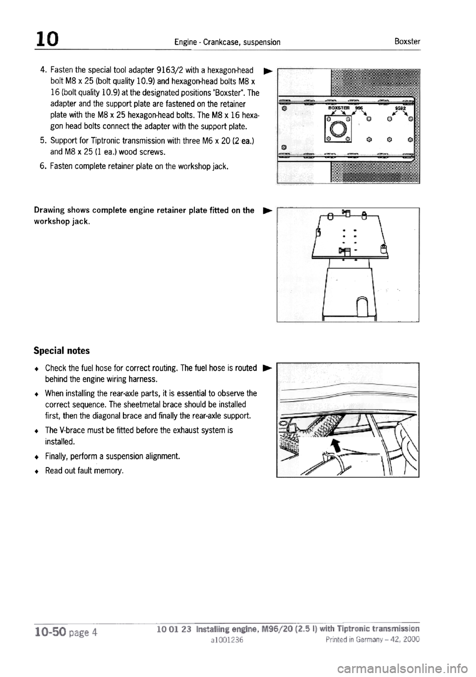 PORSCHE 986 BOXSTER 1997  Workshop Manual 