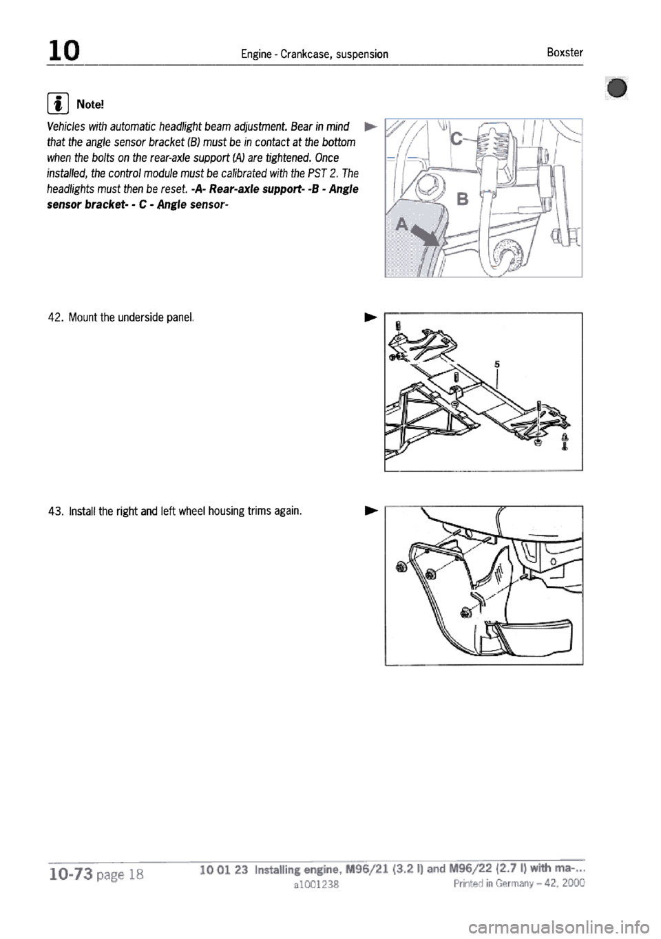 PORSCHE 986 BOXSTER 1997  Workshop Manual 