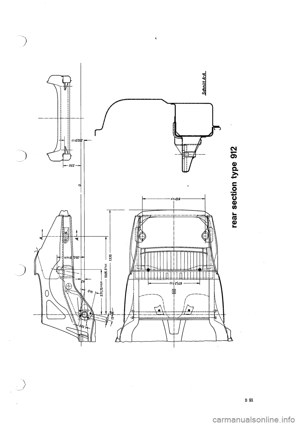 PORSCHE 911 1970 1.G Body Diagrams Workshop Manual 