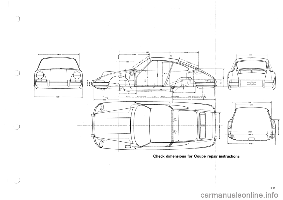 PORSCHE 911 1970 1.G Body Diagrams Workshop Manual 