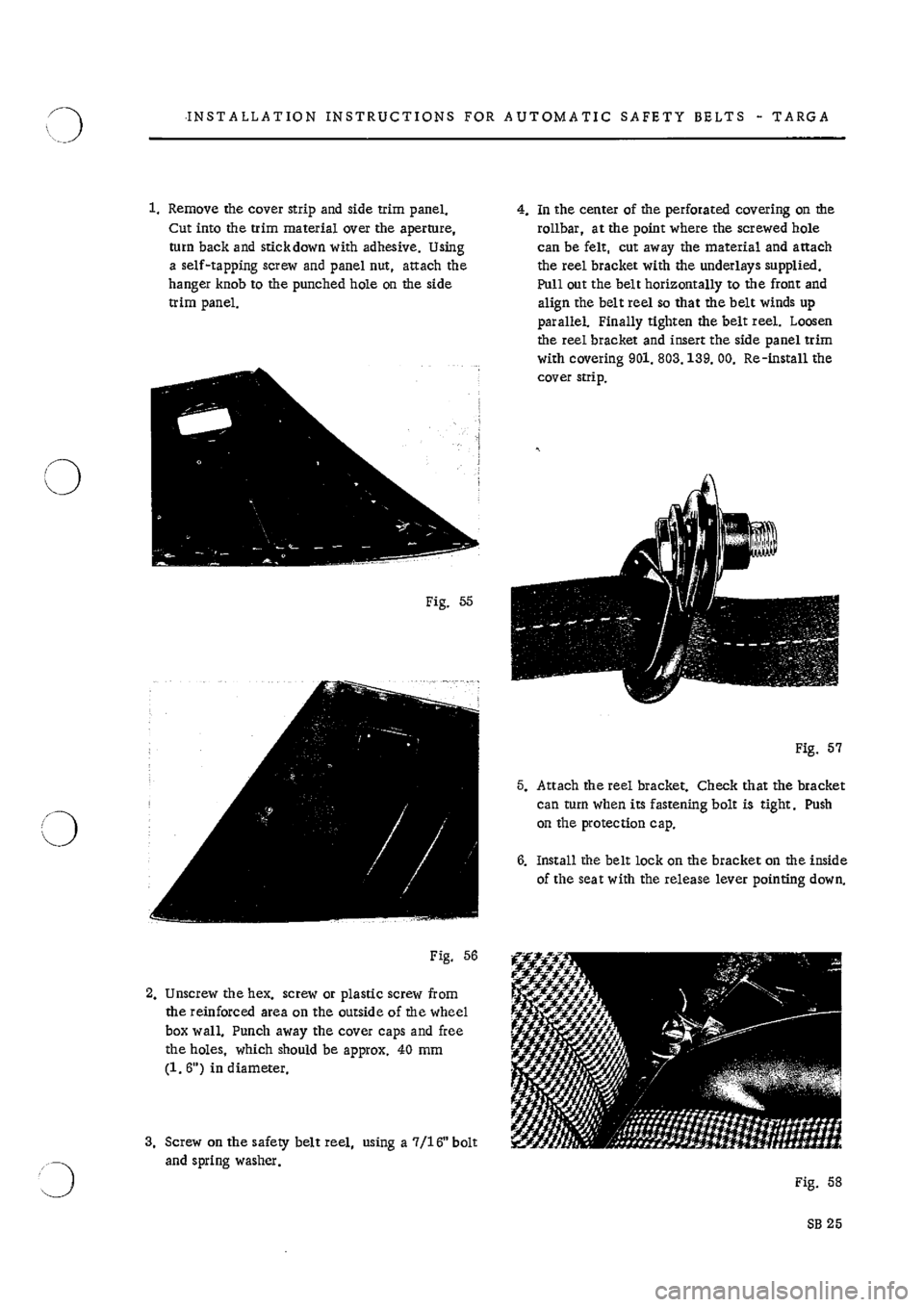 PORSCHE 911 1965 1.G Body Parts Service Manual 