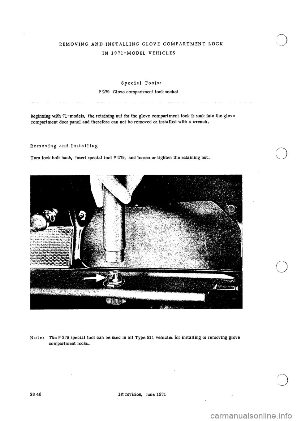 PORSCHE 911 1965 1.G Body Parts Repair Manual 