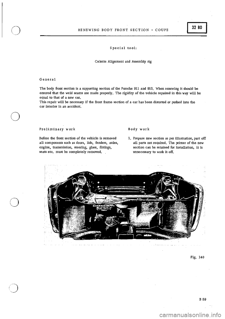 PORSCHE 911 1966 1.G Body Parts 2 Repair Manual 