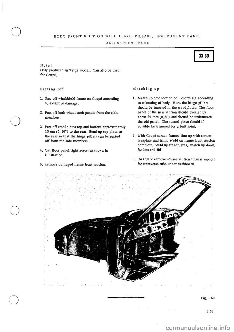 PORSCHE 911 1966 1.G Body Parts 2 Repair Manual 