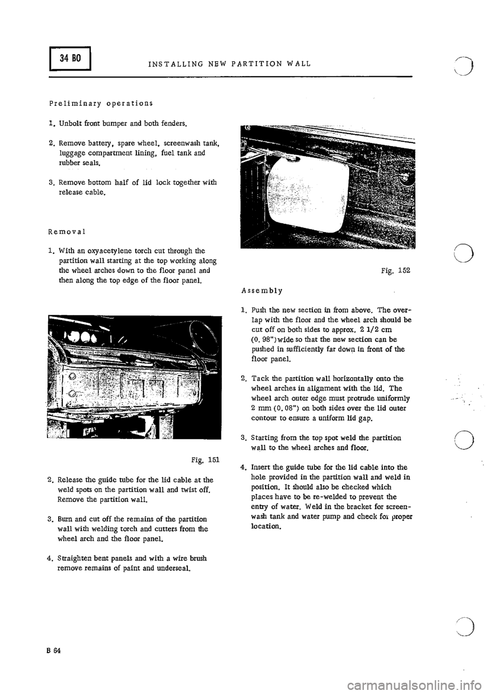 PORSCHE 911 1966 1.G Body Parts 2 Repair Manual 