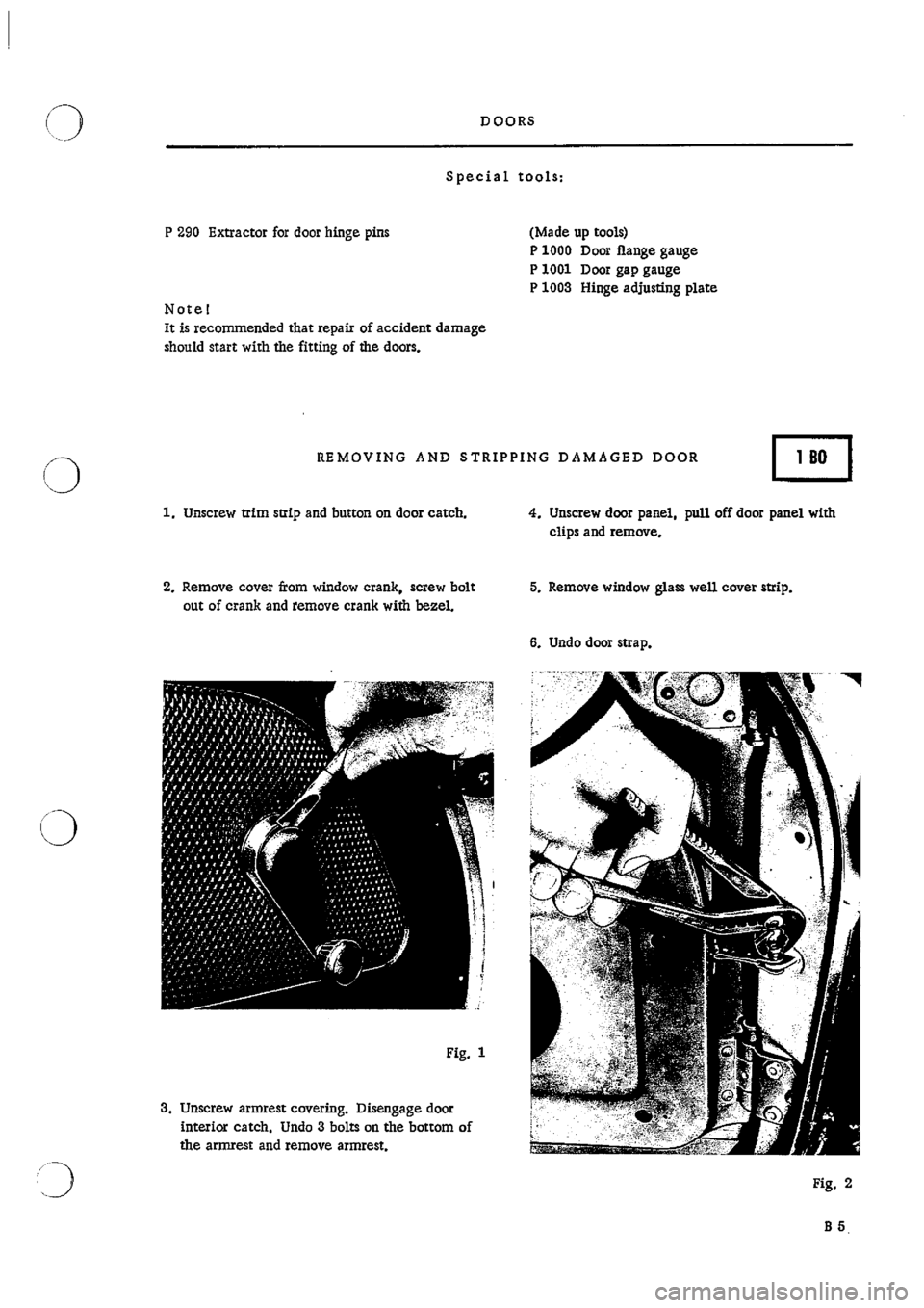 PORSCHE 911 1969 1.G Body Parts 2 Workshop Manual 