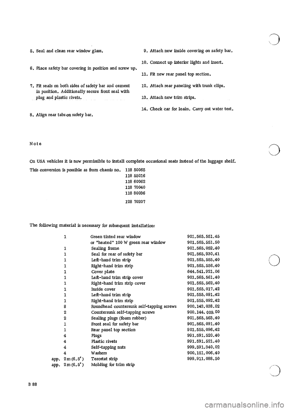 PORSCHE 911 1966 1.G Body Parts 2 Owners Manual 