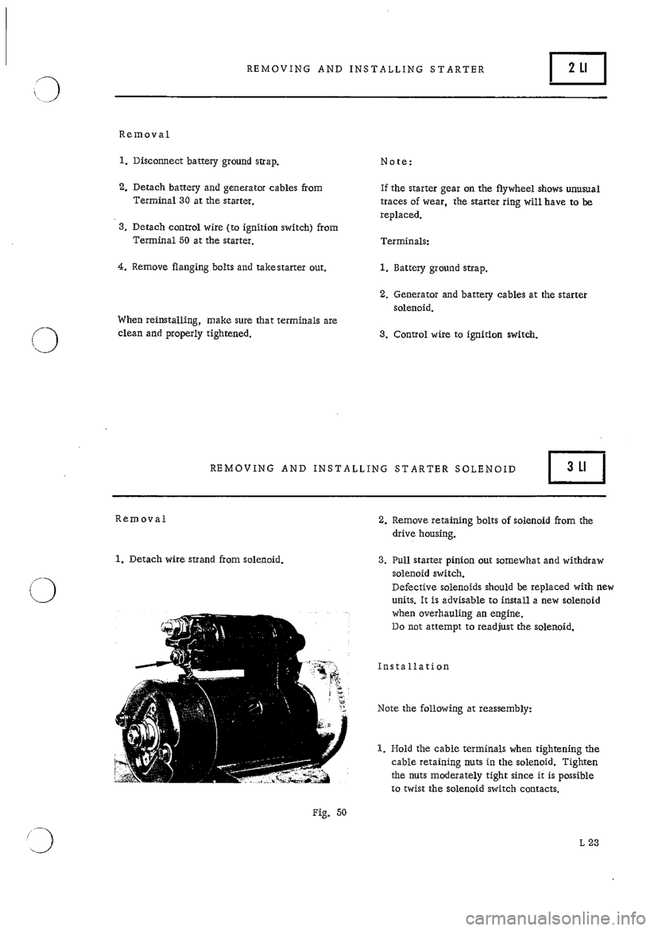 PORSCHE 911 1965 1.G Electrical Owners Manual 