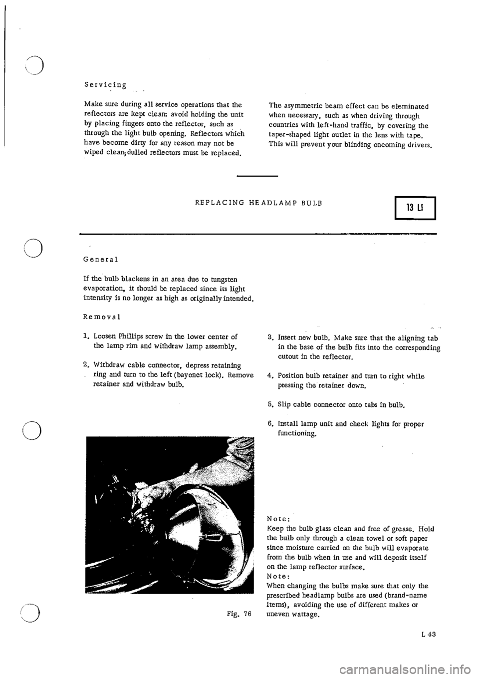 PORSCHE 911 1965 1.G Electrical Service Manual 