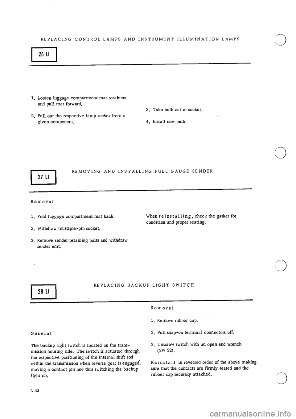 PORSCHE 911 1966 1.G Electrical Repair Manual 