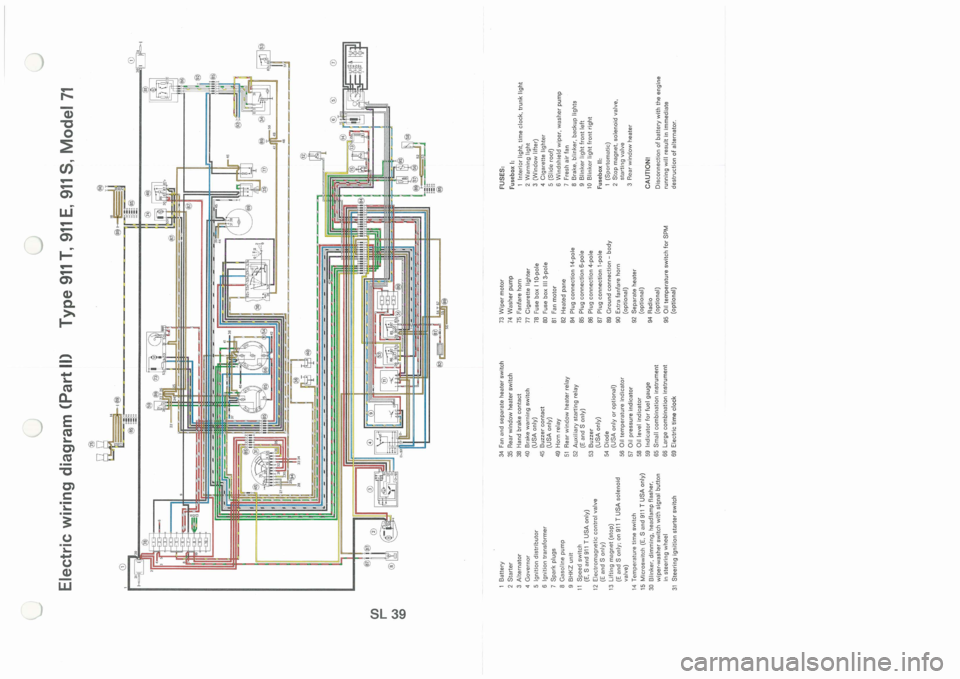 PORSCHE 911 1971 1.G Electrical Diagrams Workshop Manual 