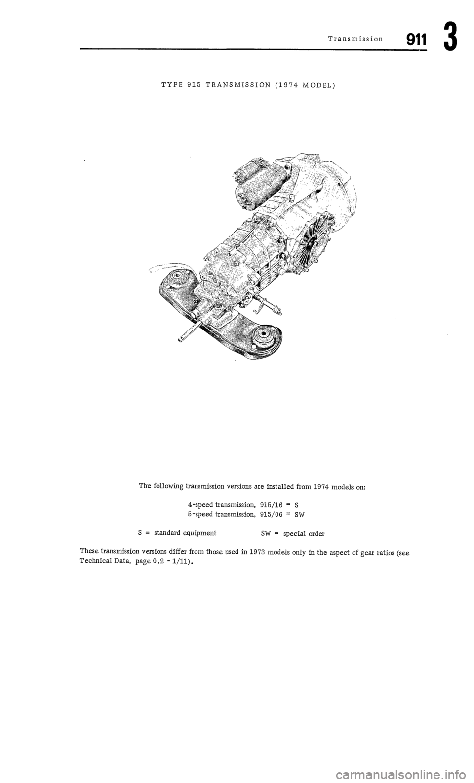 PORSCHE 911 1972 1.G Workshop Manual 2 