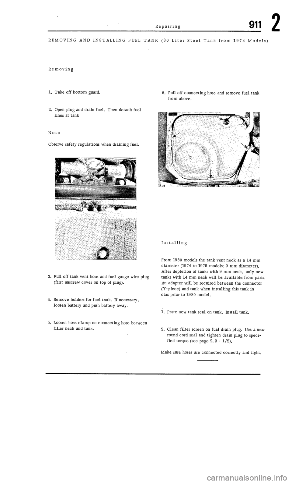 PORSCHE 911 1972 1.G  2 Owners Manual 