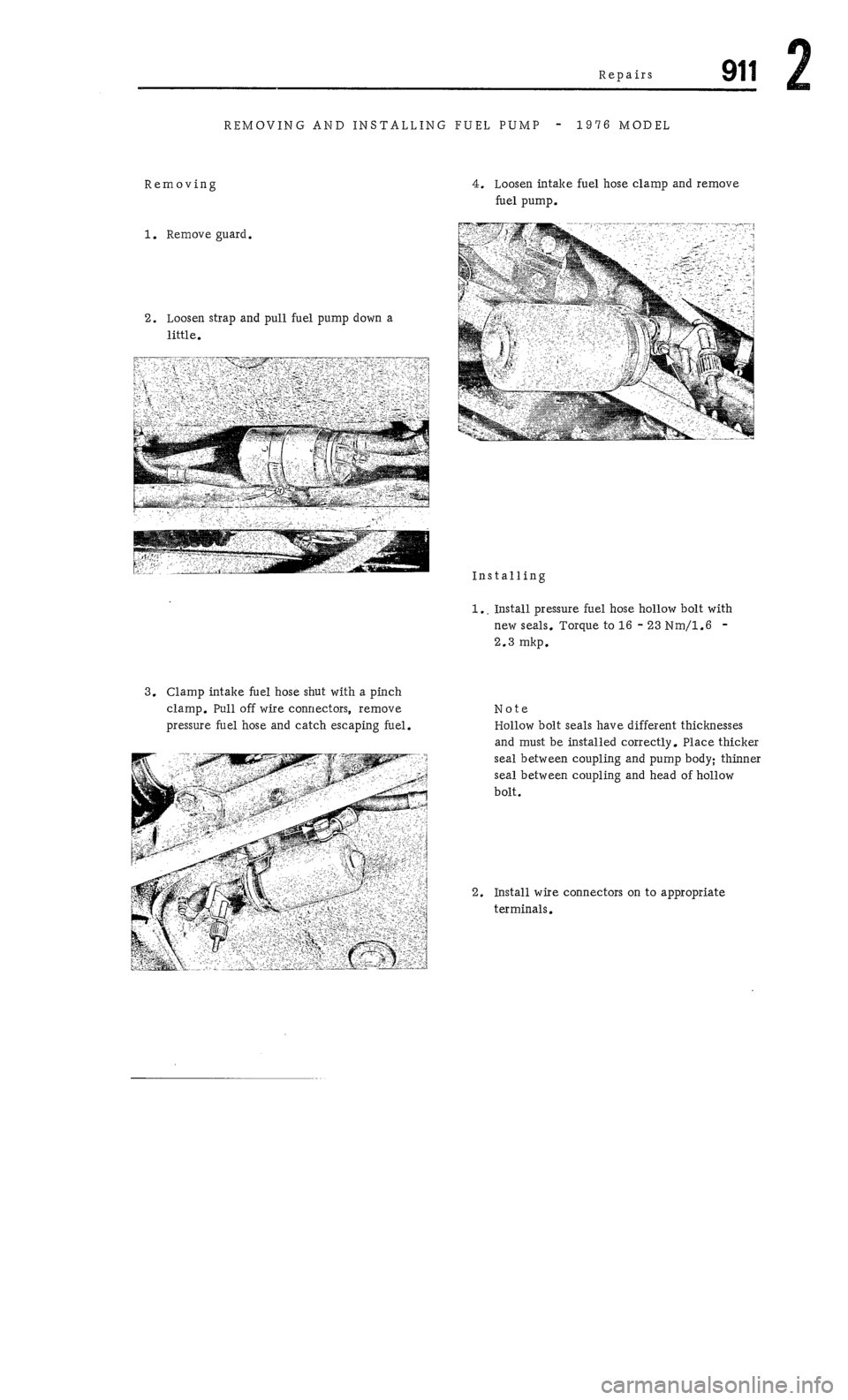 PORSCHE 911 1972 1.G  2 Owners Manual 