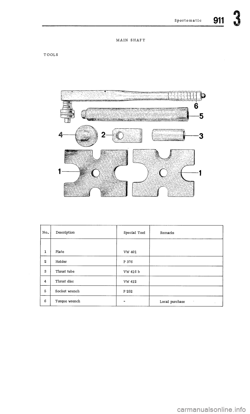 PORSCHE 911 1972 1.G Workshop Manual 3 