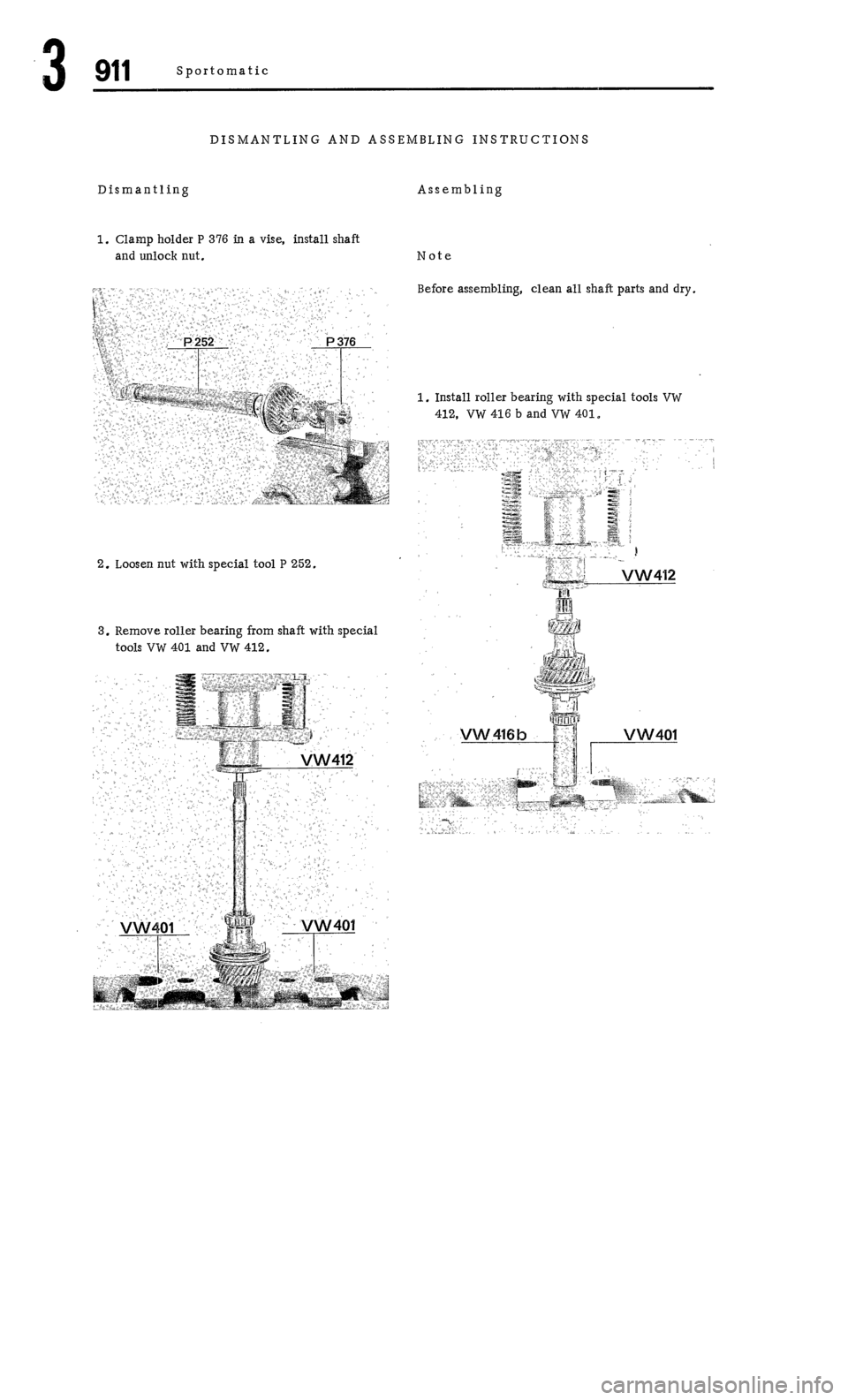 PORSCHE 911 1972 1.G Workshop Manual 3 