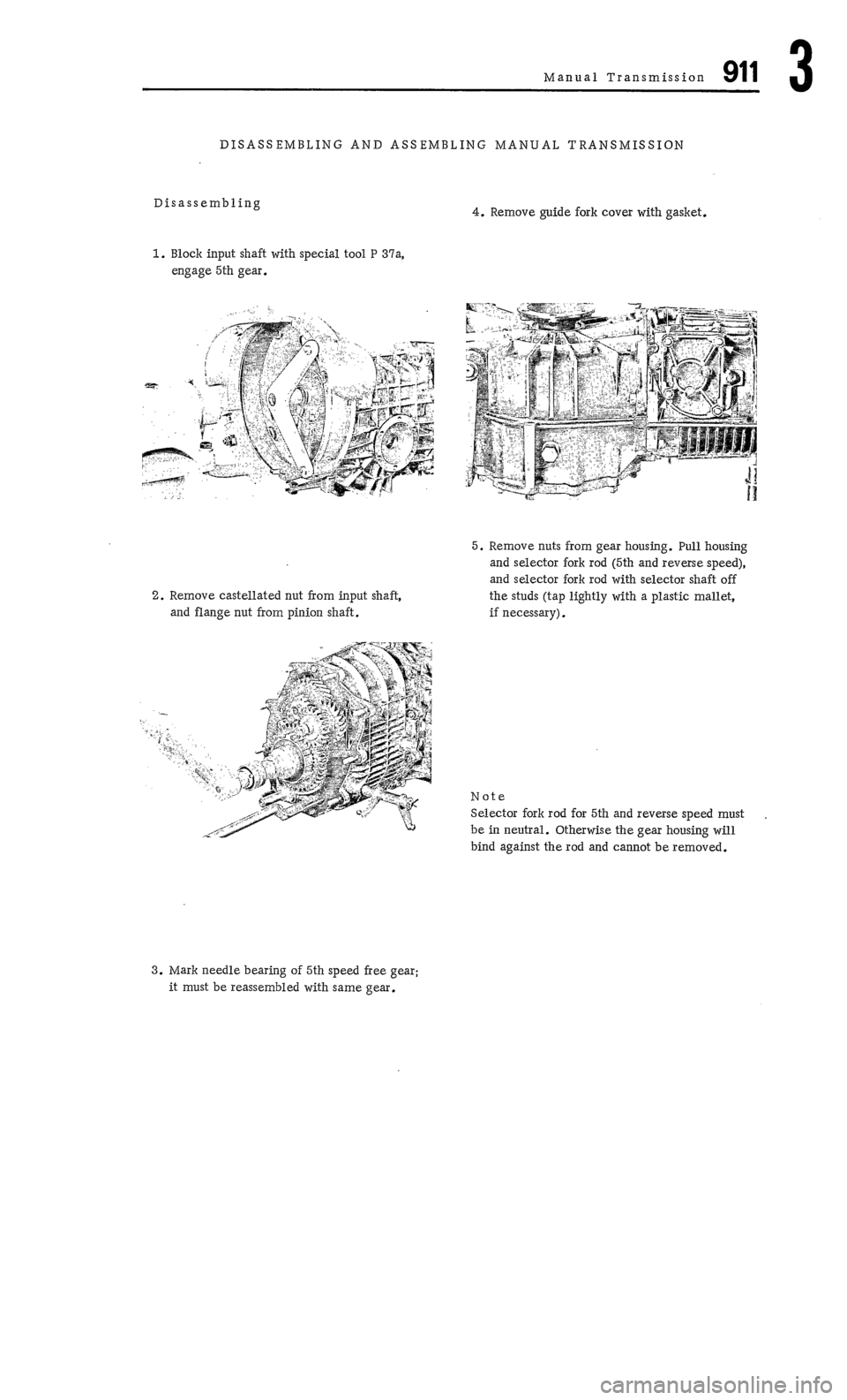 PORSCHE 911 1972 1.G  3 Service Manual 