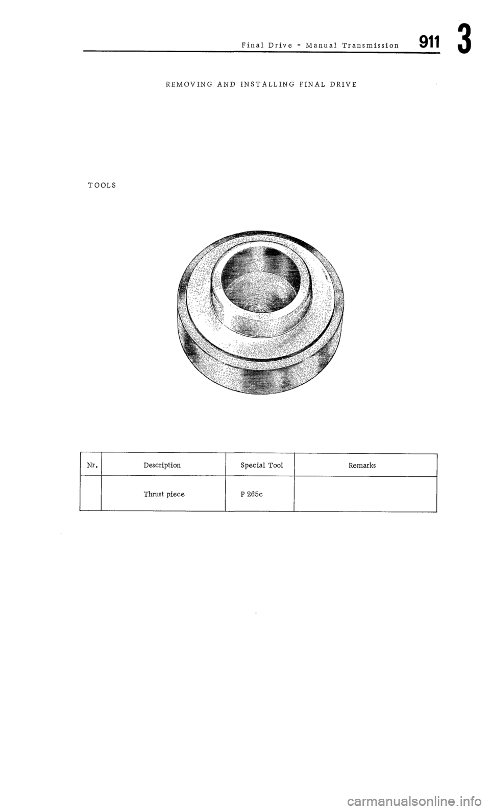 PORSCHE 911 1972 1.G Workshop Manual 4 