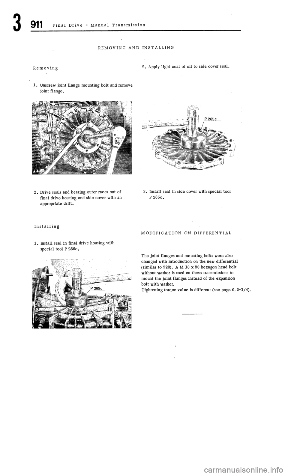PORSCHE 911 1972 1.G Workshop Manual 4 