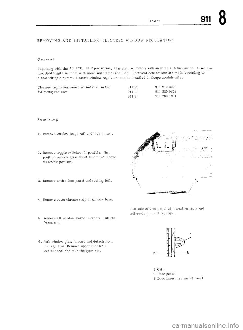 PORSCHE 911 1972 1.G 5 Owners Guide PORSCHE 911 1972 1.G 5 Owners Guide