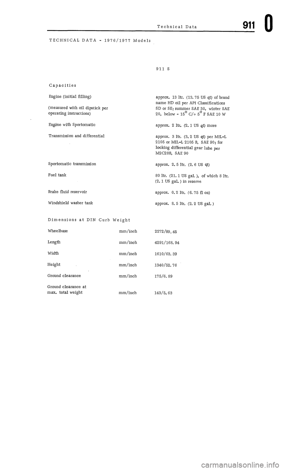 PORSCHE 911 1972 1.G 7 Owners Manual PORSCHE 911 1972 1.G 7 Owners Manual