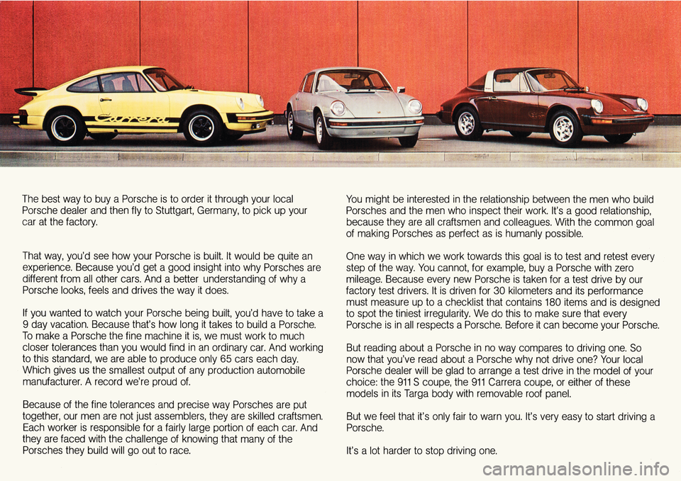 PORSCHE 911 1975 1.G Information Manual 