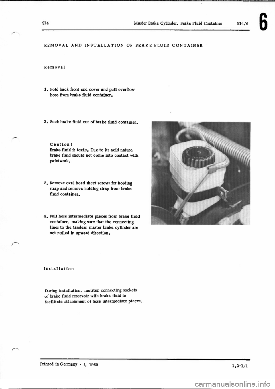 PORSCHE 914 1971 1.G Brakes Owners Guide 