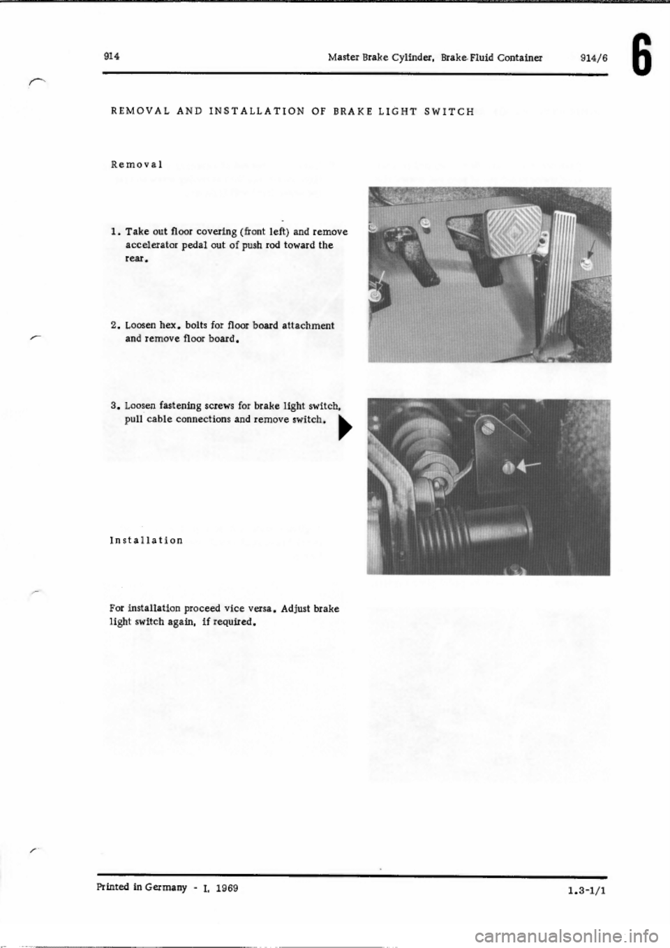 PORSCHE 914 1971 1.G Brakes Owners Guide 