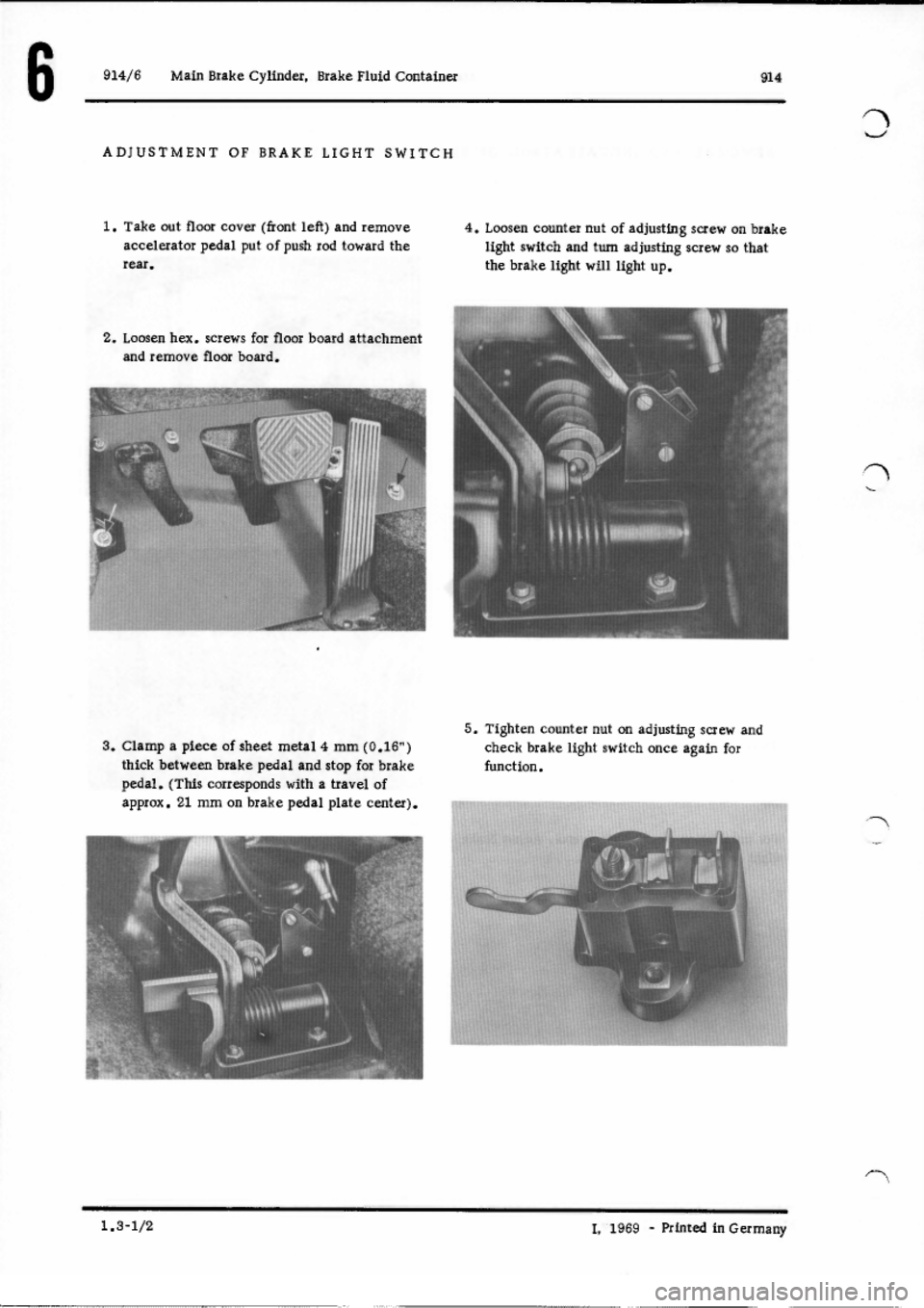 PORSCHE 914 1971 1.G Brakes Owners Guide 