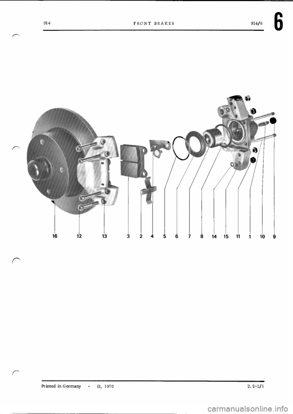 PORSCHE 914 1971 1.G Brakes Service Manual 