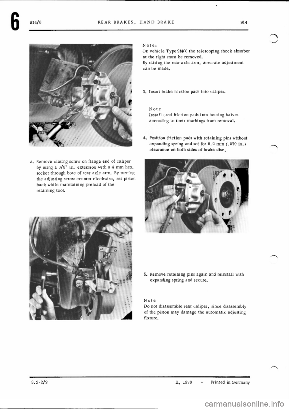 PORSCHE 914 1971 1.G Brakes Repair Manual PORSCHE 914 1971 1.G Brakes Repair Manual