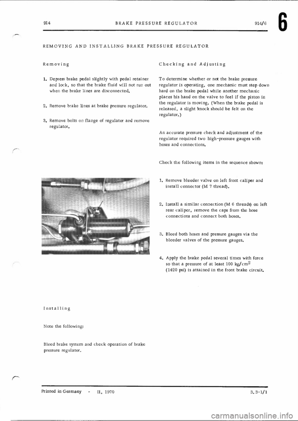 PORSCHE 914 1971 1.G Brakes Repair Manual PORSCHE 914 1971 1.G Brakes Repair Manual