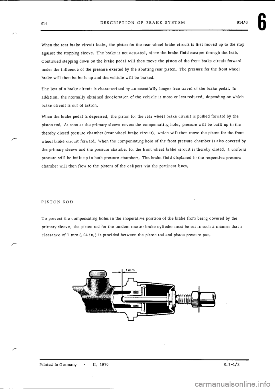 PORSCHE 914 1970 1.G Brakes Workshop Manual 