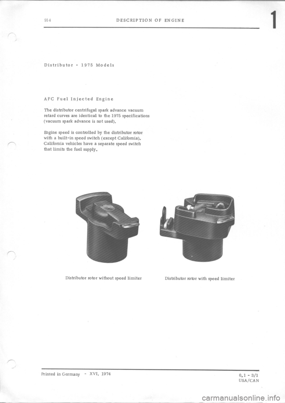 PORSCHE 914 1971 1.G Engine 1 User Guide 