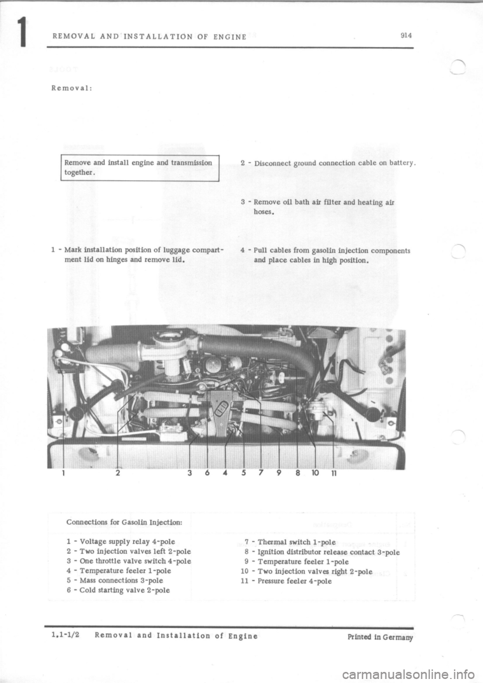 PORSCHE 914 1971 1.G Engine 1 Owners Guide 