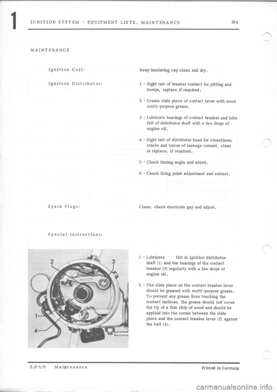 PORSCHE 914 1974 1.G Engine 1 Service Manual 
