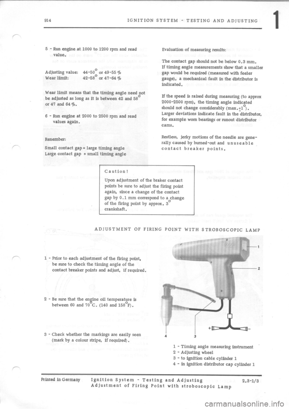 PORSCHE 914 1974 1.G Engine 1 Service Manual 