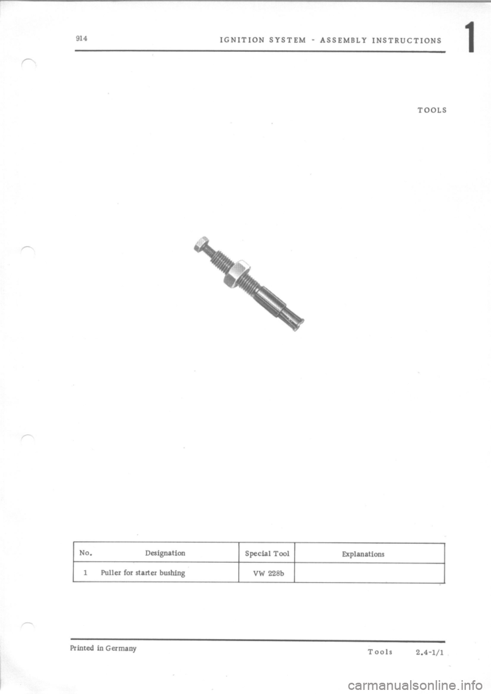 PORSCHE 914 1975 1.G Engine 1 Repair Manual 