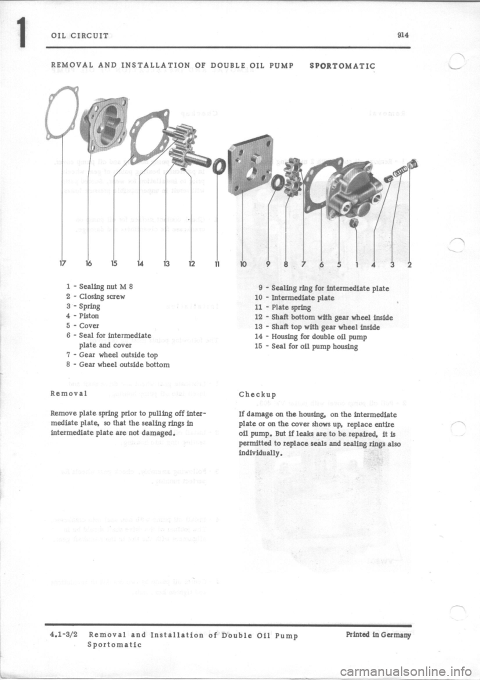PORSCHE 914 1972 1.G Engine 2 Owners Manual 