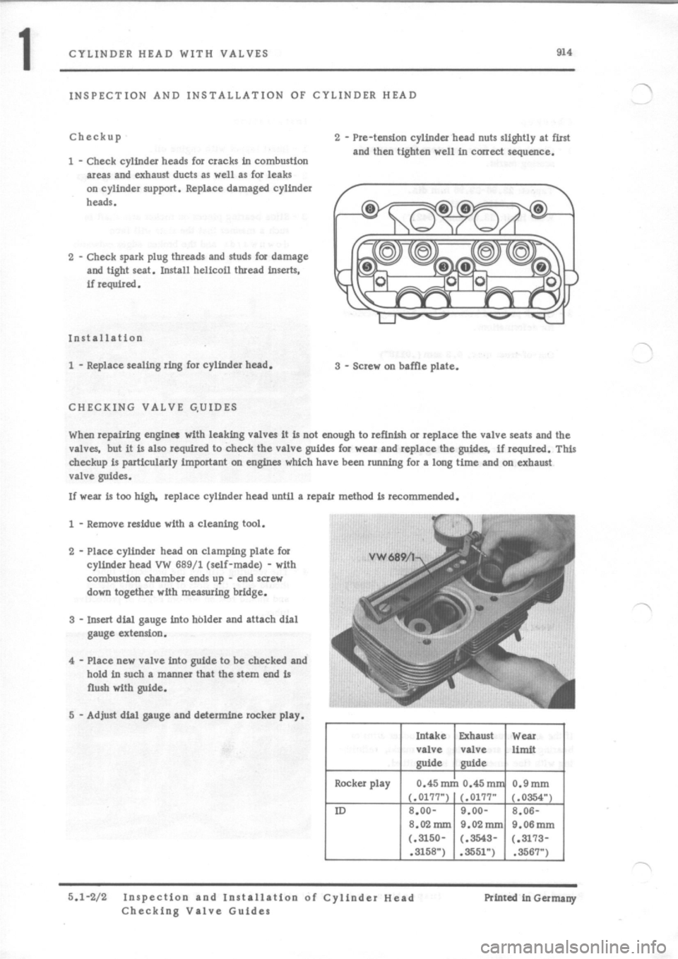 PORSCHE 914 1975 1.G Engine 2 Owners Guide 