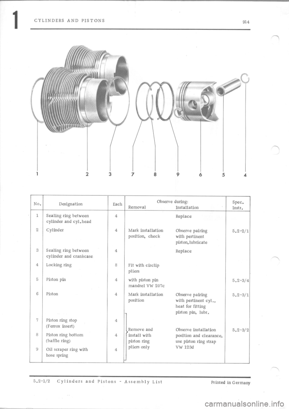 PORSCHE 914 1976 1.G Engine 2 Service Manual 