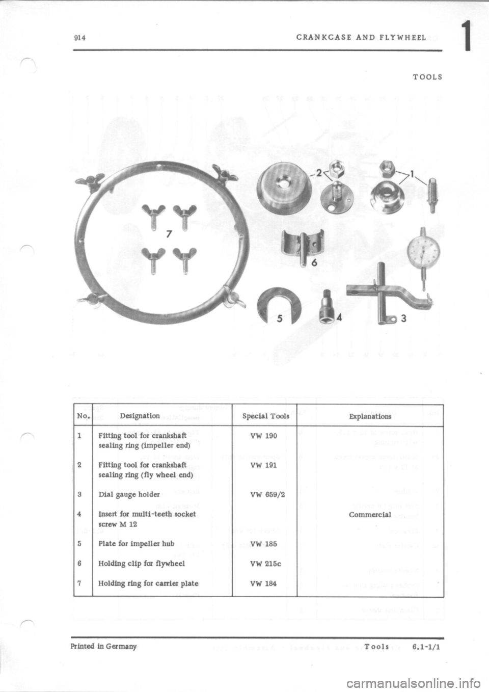 PORSCHE 914 1971 1.G Engine 2 Repair Manual 